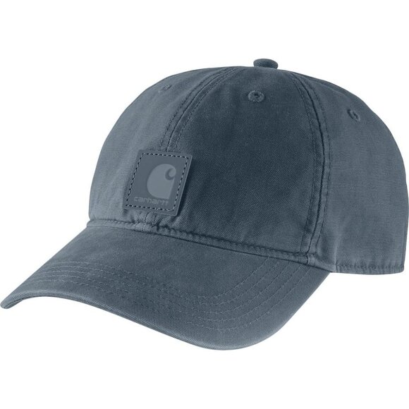 Men's Iron Blue Adjustable Imported 100% Cotton Canvas Cap Hand Wash Only - Picture 3 of 3